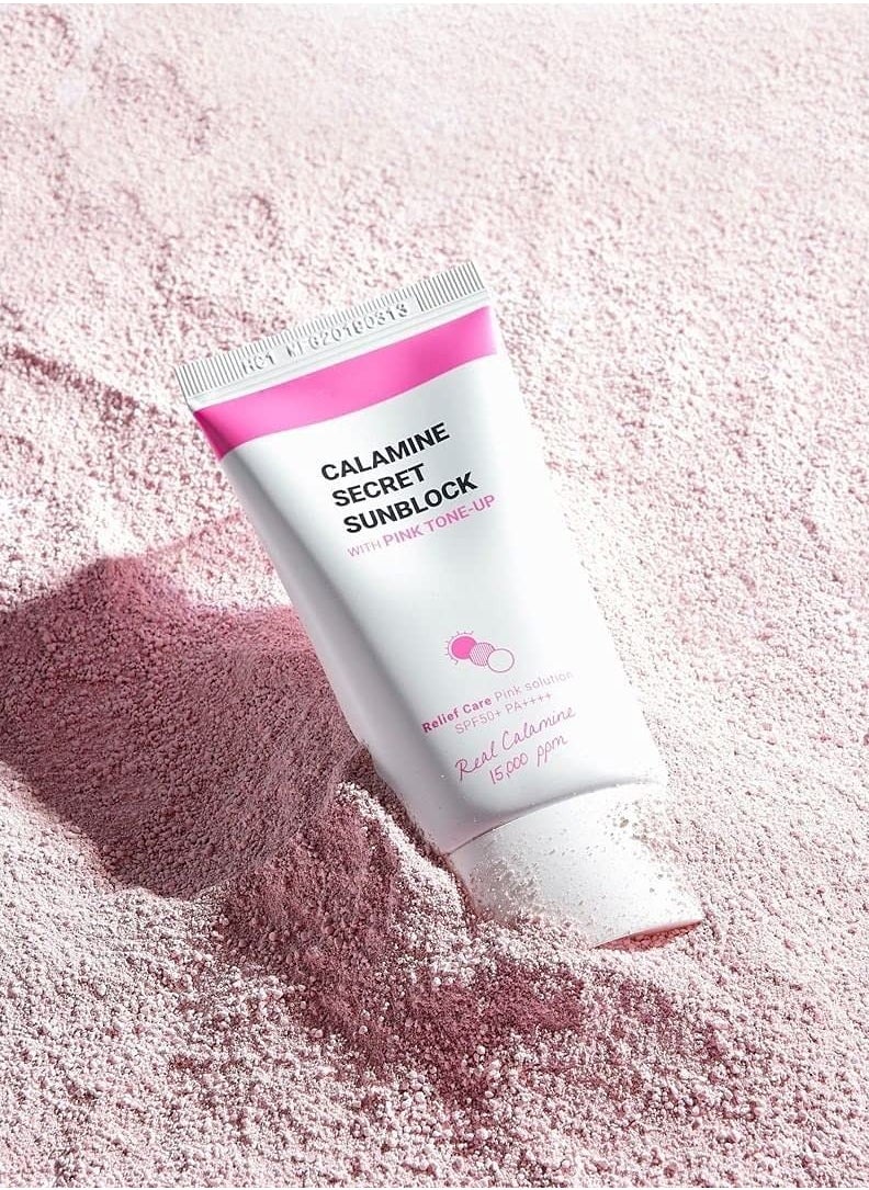 K-SECRET Calamine Secret Sunblock, 50ml / 1.69fl.oz. | Korean Skincare | Face Sunscreen SPF 50+ PA++++ for Sensitive skin  - Image 1