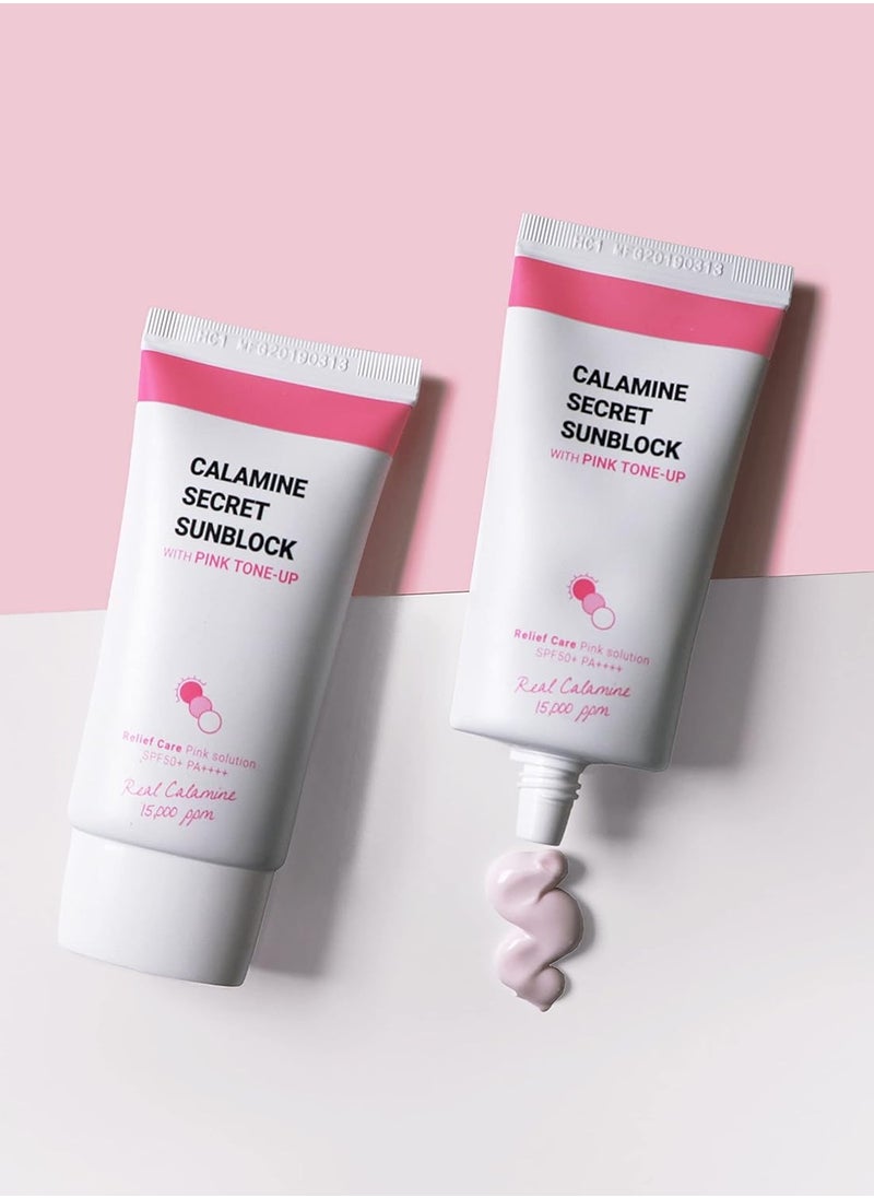 K-SECRET Calamine Secret Sunblock, 50ml / 1.69fl.oz. | Korean Skincare | Face Sunscreen SPF 50+ PA++++ for Sensitive skin  - Image 4