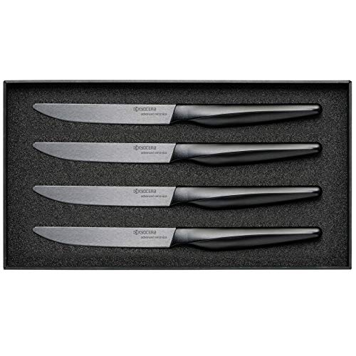 Kyocera 4-piece Ceramic Steak Knife Set, 4.5" Black - Image 1
