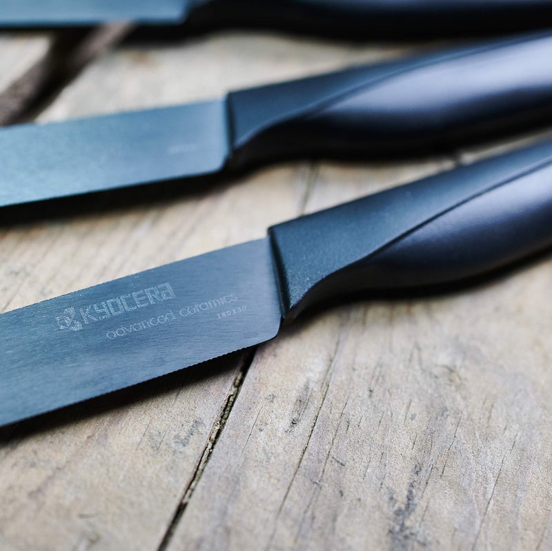 Kyocera 4-piece Ceramic Steak Knife Set, 4.5" Black - Image 3