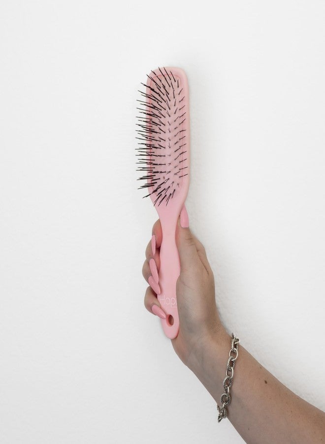Cricket Hapi Anti-Static Joy Paddle Brush - Ultra-Soft Cushion Pad, 2-Tier Anti-Static Bristles, Gentle Detangling Hair Brush for Women, Men, and Stylists, Ideal for Fine Hair - Medium, Soft Pink - Image 3