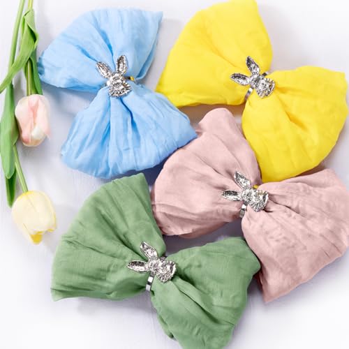 DeZerlor 20 Pack Easter Cheesecloth Napkins Easter Cloth Napkins Set of 20 Boho Cotton Gauze Napkins Bulk 21x21 Inches for Weddings Bridal Baby Shower Birthday Parties Spring Decor - Image 1