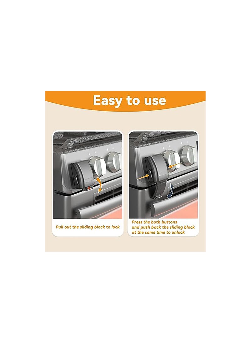 SOLARAE Updated Oven Front Lock, Childproof Oven Door Lock, Easy to Install & Use Durable and Heat-Resistant Material no Tools Need or Drill, Baby Toddler Kitchen Safety Guard For Oven(Black)(1 Pack) - Image 3