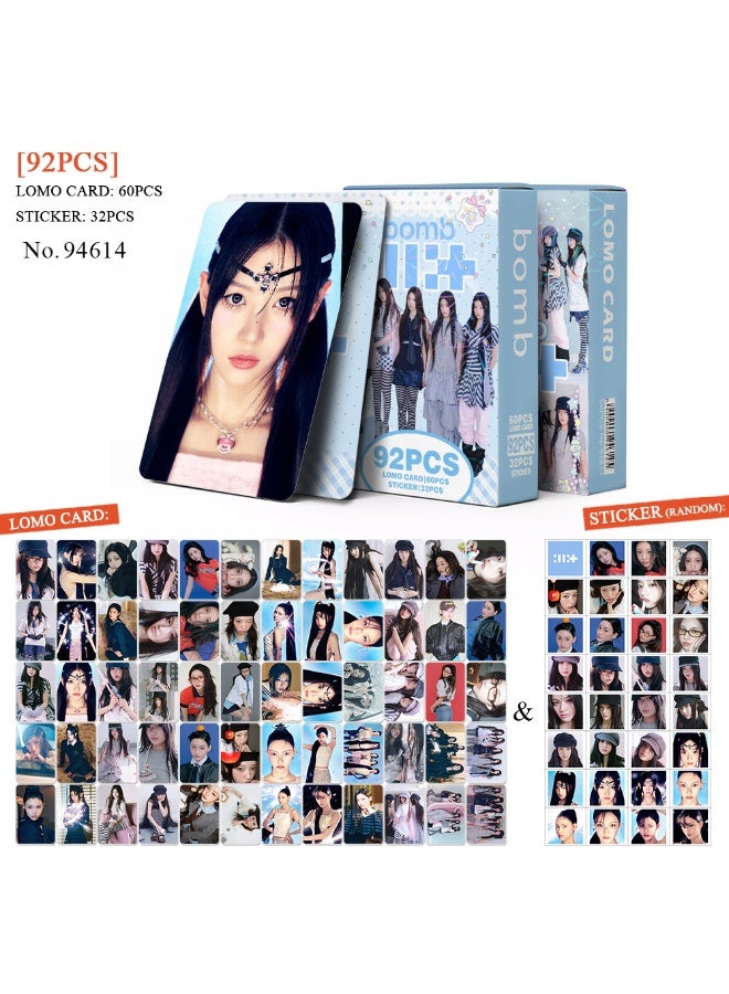 ILLIT Lomocard & Sticker Set – 92PCS (60 Lomocards + 32 Random Stickers) | Aesthetic Photo Card Collection for Fans