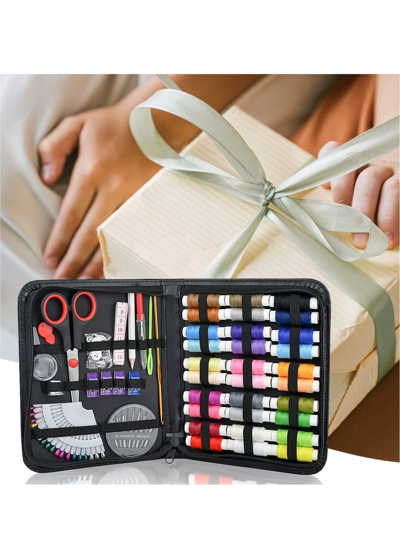 Excefore Portable Sewing Kit 100Piece Includes 30 Color Threads Scissors Needles Tape Measure and Other Accessories for Women Mom Traveler Adults Beginner - Image 4