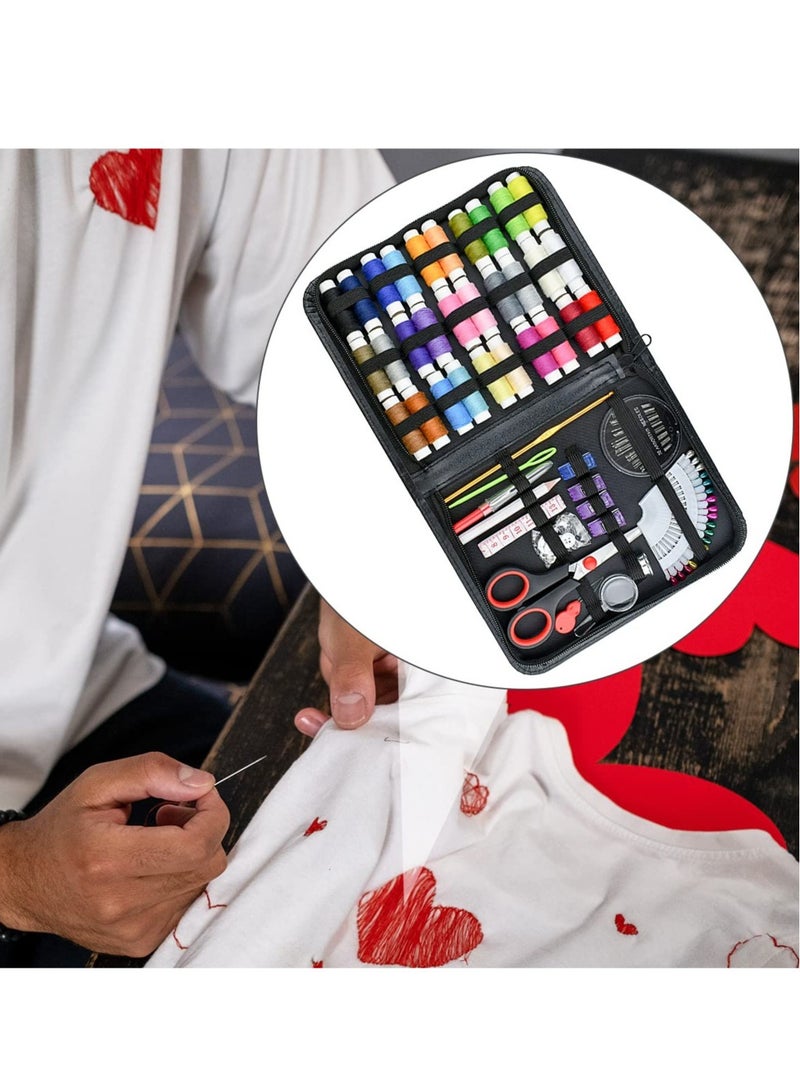 Excefore Portable Sewing Kit 100Piece Includes 30 Color Threads Scissors Needles Tape Measure and Other Accessories for Women Mom Traveler Adults Beginner - Image 5