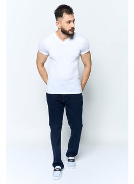 Seven 7 Men Classic Straight Fit Washed Stretchable Denim, Blue  - Image 4