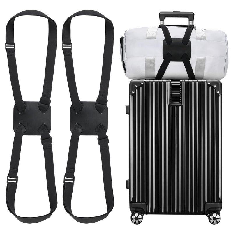 Chelmon 2 Pack Luggage Straps, Ajustable Elastic Bungee Belt for Suitcases, Add Extra Bag Easy and Securely for Travel - Image 1