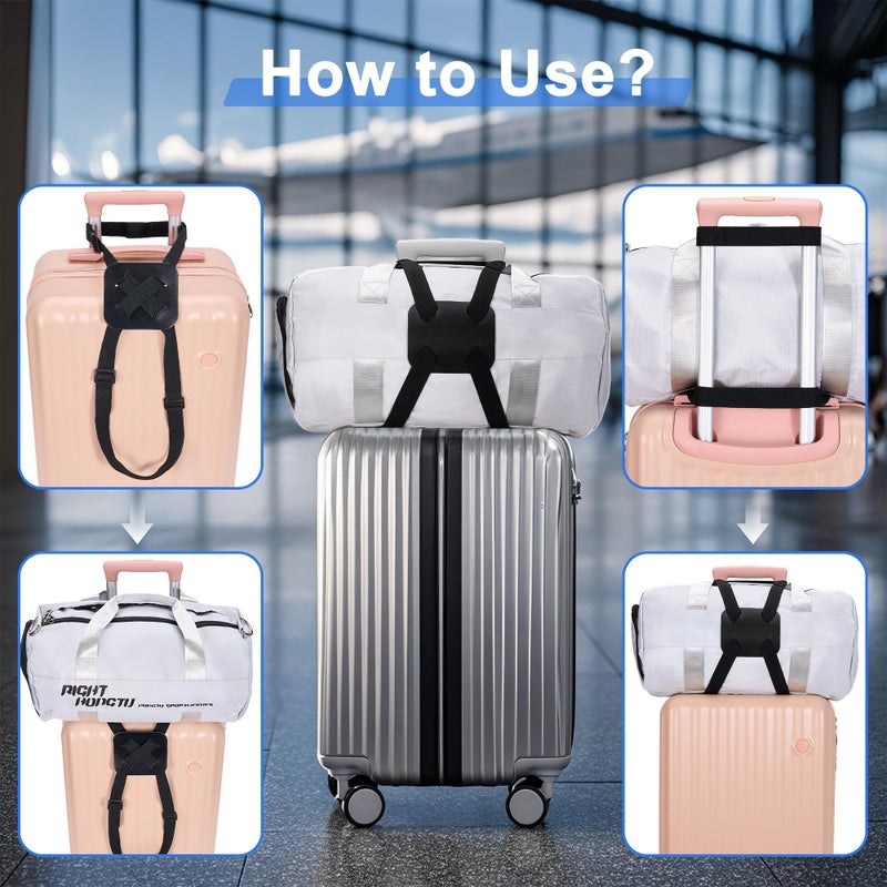 Chelmon 2 Pack Luggage Straps, Ajustable Elastic Bungee Belt for Suitcases, Add Extra Bag Easy and Securely for Travel - Image 3