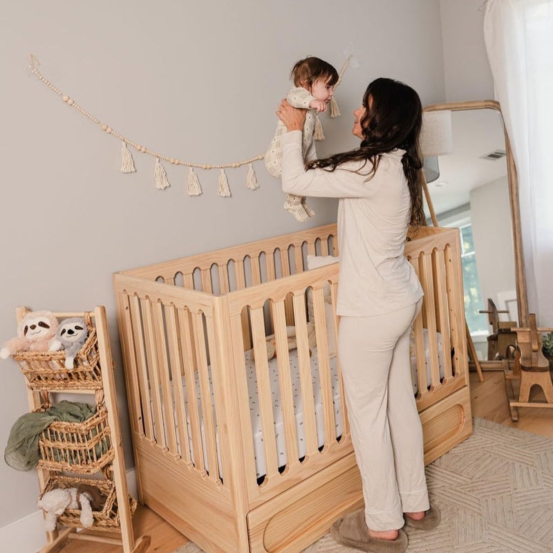 Ely's & Co. Patent Pending Waterproof Crib Sheets, 100% Cotton with Waterproof Lining - Built in Crib Mattress Protector, 2 Pack Fitted Toddler Sheet Set, Berry and Cluster Dot (Sage) 28â€ x 52â€ - Image 4