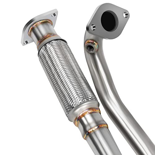 JY PERFORMANCE T304 Stainless Steel Exhaust Flex Y Pipe compatible with 2009-2017 Enclave Traverse Acadia Outlook (2PCS Design) - Image 3