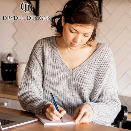 Dryden Designs Fountain Pen. Medium Nib Premium Box | 6 Ink Cartridges Included (Mysterious Blue) - Image 5