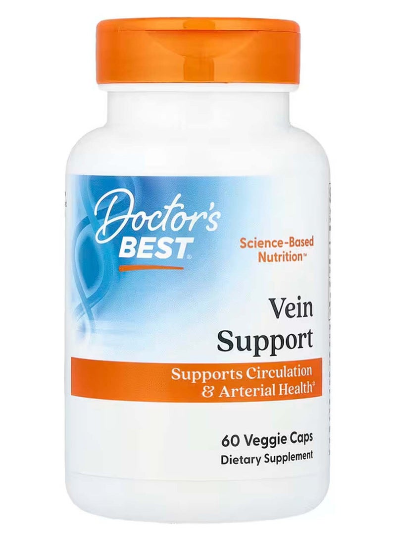 Doctor's Best Vein Support with DiosVein and MenaQ7 60 Veggie Caps - Image 1