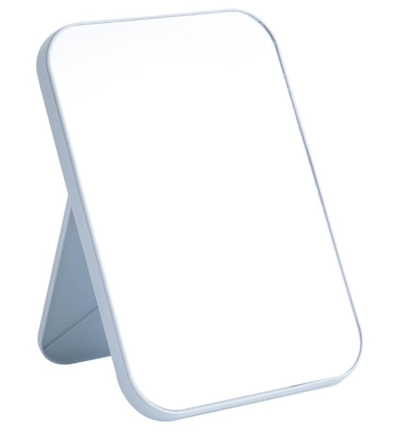 DORMICO Makeup Mirror Portable Vanity Mirror 8 Inch 90 Adjustable Rotation for Bathroom Room Travel Decor Gifts Blue - Image 1
