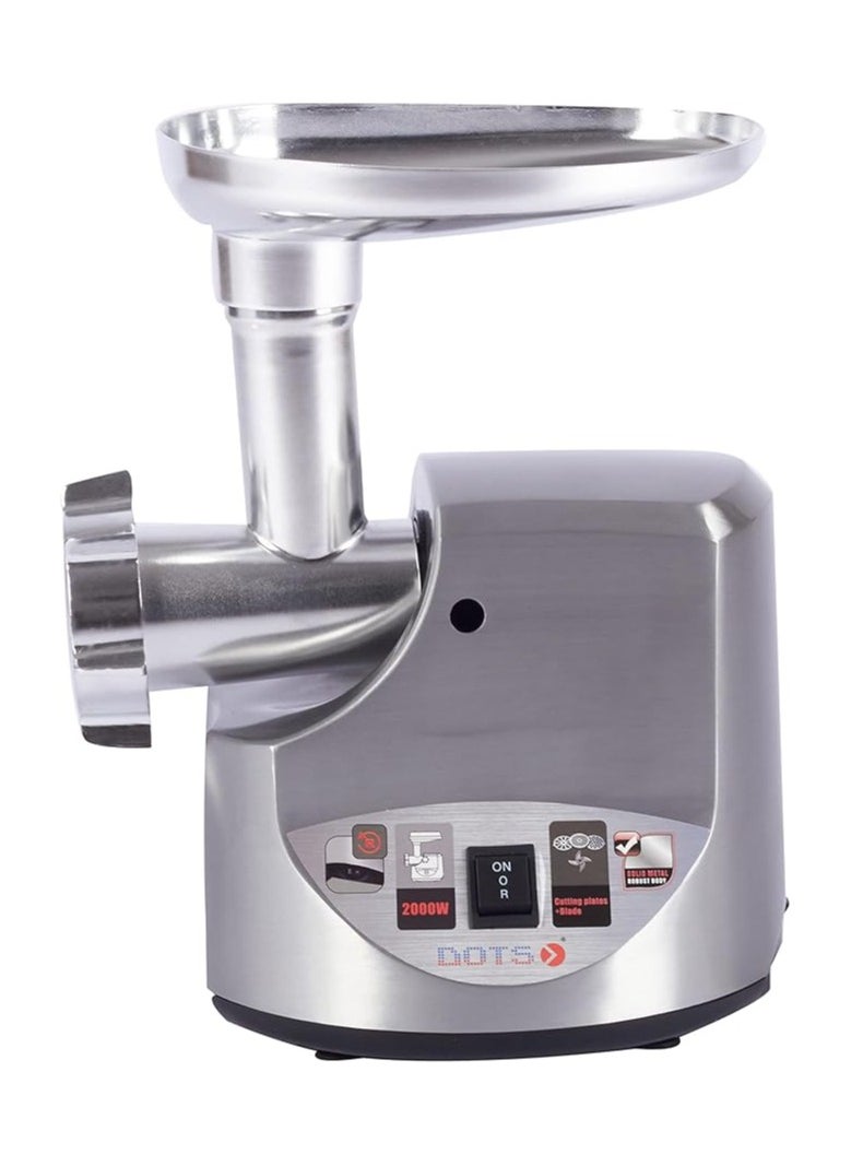 DOTS Dots Meat Grinder, On/Off & reverse function, Staineless steel tray, 800 W MAX 2000W, MG-198, Silver  - Image 3