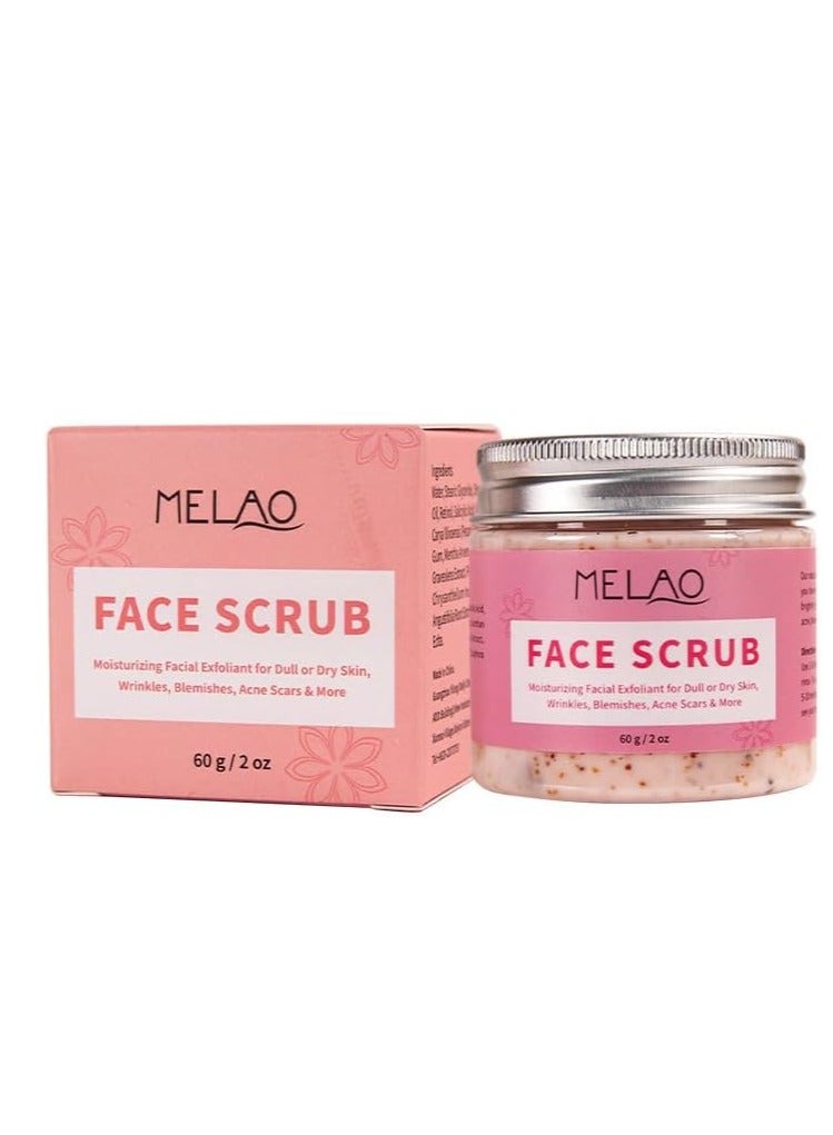 ميلاو مقشر للوجه بالريتينول وفيتامين E - مقشر غسول الوجه ، مقشر للوجه ، مقشر للوجه للنساء ، منظف مقشر لطيف للوجه لتقشير تفتيح 60 جم - Image 1