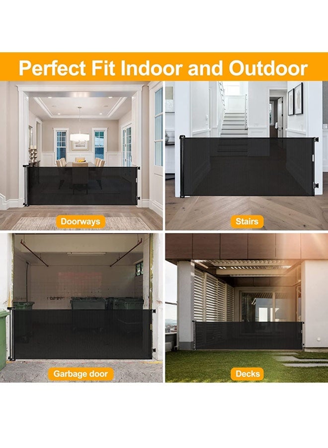بيوينتي بوابة الطفل القابلة للسحب ، بوابة سلامة شبكة Beauenty للأطفال والحيوانات الأليفة ، بوابة سلامة الطفل 34 "طويلة و 118" واسعة (تحتاج إلى اللكمة) ، بوابة الكلب الحيوانات الأليفة للدرج ، داخلي / خارجي (أسود) - Image 5