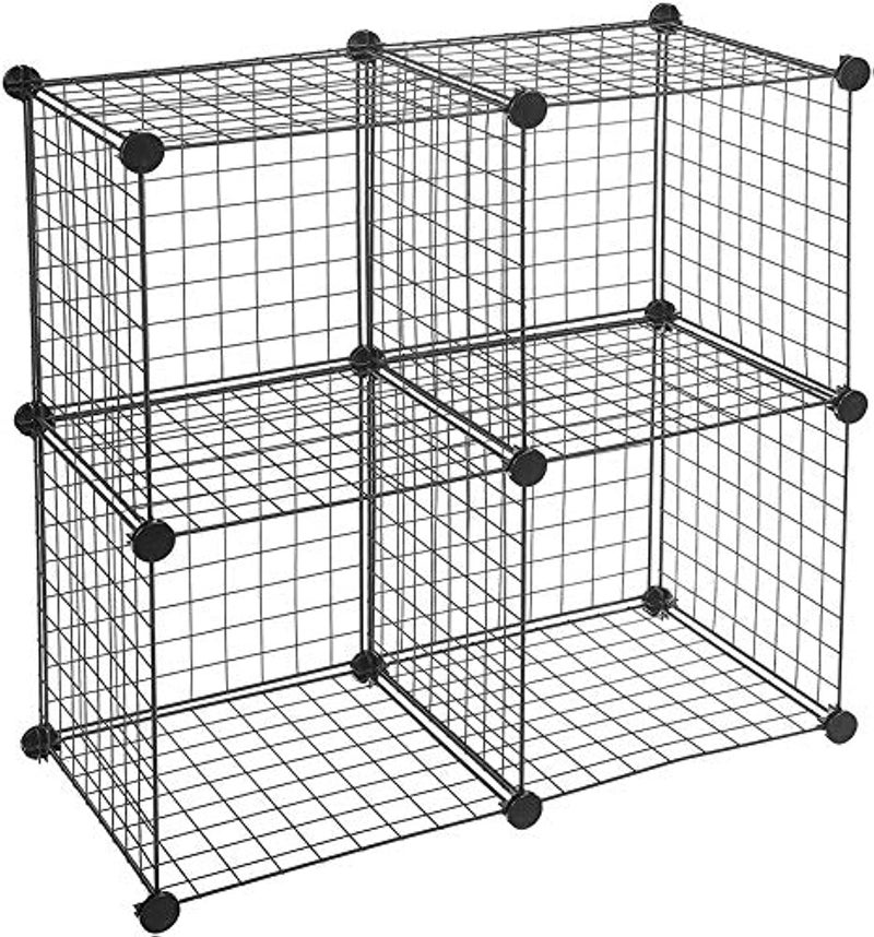Metal Wire Cube Storage Shelves Organizer,Stackable Storage Bins, Modular Bookcase, DIY Closet Cabinet Shelf