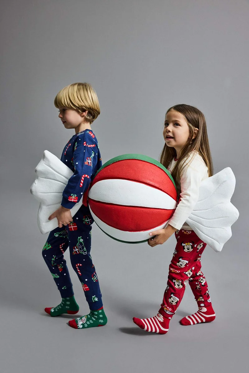 ديفاكتو Baby Girl Disney Mickey &amp; Minnie Christmas Themed Top Bottom 2 Piece Set