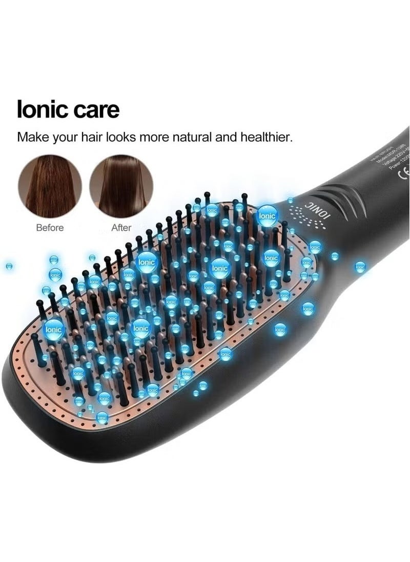 Joy Professional 2-in-1 Ionic Hair Dryer and Styling Brush with Multiple Heat Settings, Frizz Control, and Detangling Side Combs