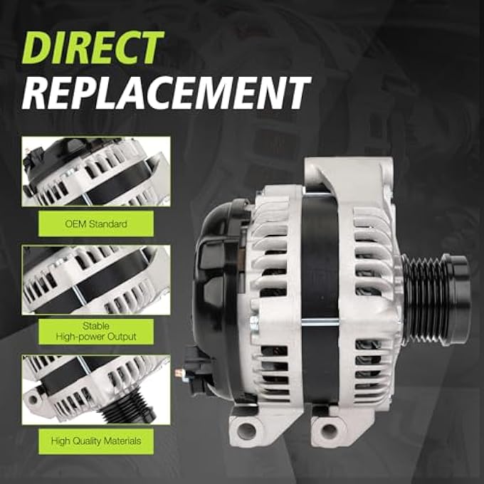 Kinwrdsn Alternator Compatible with Chrysler 2011-2014 200,2011-2016 Town&CountryFor Dodge Avenger Grand Caravan Journey,for Ram 2012-2015 C/Vfor Routan 2011-2014 V6 3.6L 11570N - Image 5