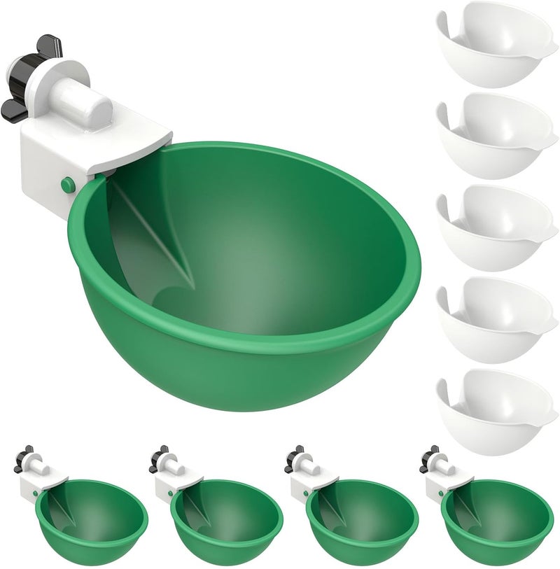 WORLEYX Large Automatic Chicken Waterer Cups, Chicken Water Feeder Suitable for , Duck, Goose, Turkey and Bunny, DIY Poultry Water Feeder Kit (5 Pack-Green) - Image 1