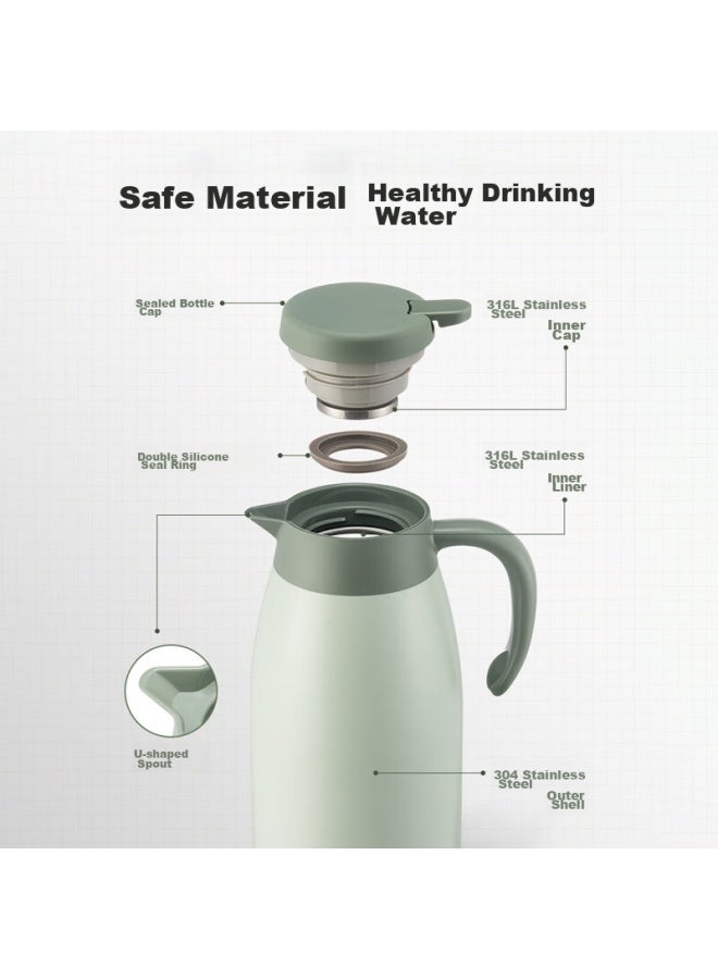 Supor Insulated Bottle, Large Capacity For Home Use, 316l Stainless Steel Vacuum Thermos, Hot Water Kettle, Warm Water Bottle, Boiling Water Bottle, 2.0l - Image 4