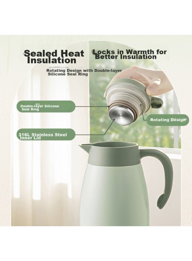 Supor Insulated Bottle, Large Capacity For Home Use, 316l Stainless Steel Vacuum Thermos, Hot Water Kettle, Warm Water Bottle, Boiling Water Bottle, 2.0l - Image 3