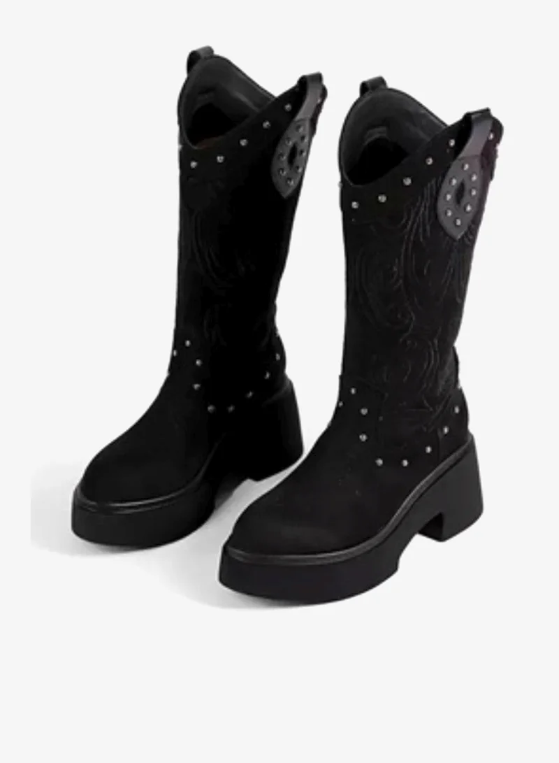 جينجر أحذية كاوبوي بكعب مربع