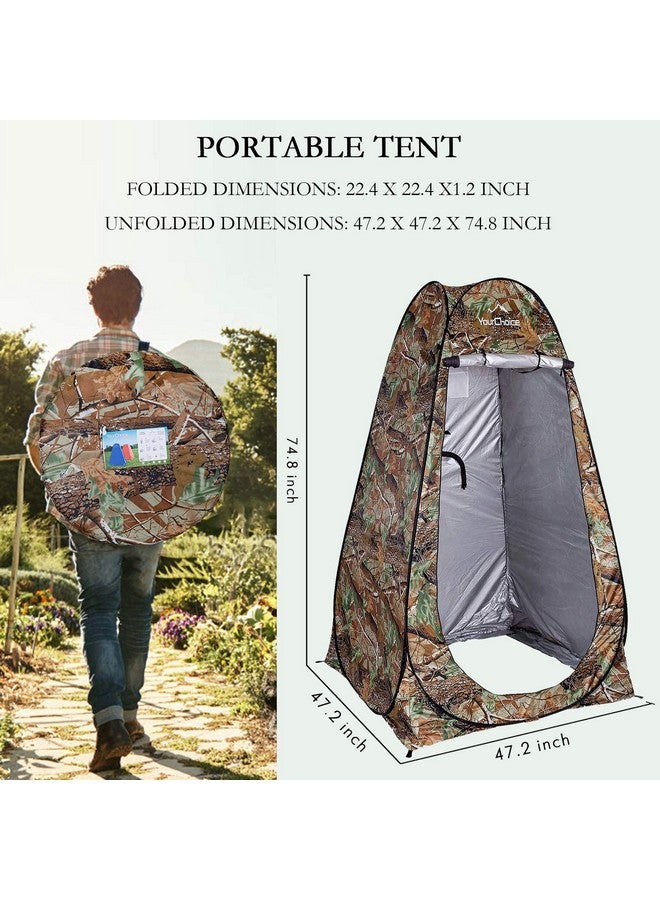 Your Choice Pop Up Camping Shower Tent, Portable Changing Room Camp Shower Toilet Privacy shelter Tents for Outdoor and Indoor, 6.2FT Tall - Color Camo Green - Image 2