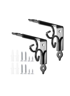 Y&D 2PCS Floating Shelf Brackets for Wall Corner, Decorative Supports and Rustic Shelves Heavy Duty Steel Joint Right Angle Corner Brace with Matching Screw Anchors  - Image 1