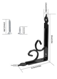Y&D 2PCS Floating Shelf Brackets for Wall Corner, Decorative Supports and Rustic Shelves Heavy Duty Steel Joint Right Angle Corner Brace with Matching Screw Anchors  - Image 5