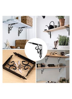 Y&D 2PCS Floating Shelf Brackets for Wall Corner, Decorative Supports and Rustic Shelves Heavy Duty Steel Joint Right Angle Corner Brace with Matching Screw Anchors  - Image 2