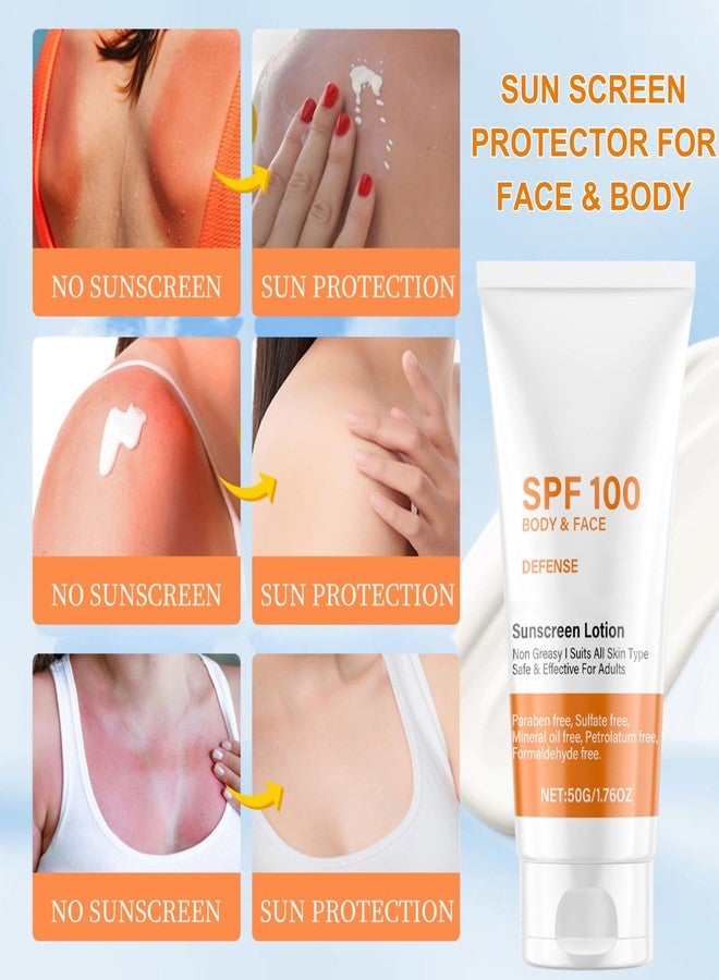 Evolvique Spf 100 Face Sunscreen Moisturizer - Travel Size Sunblock - Oil Free Facial Sun Screen - Sun Screen Protector for Face & Body - Non-Greasy,No White Cast Waterproof Sunscreen Lotion -Dry Oily Skincare - Image 5