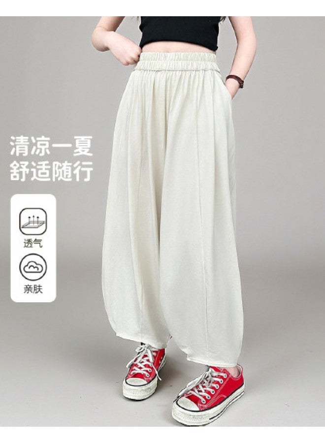 Bumblebee Girls' Summer Mosquito-repellent Pants 2025 New Fashion Thin Casual Loose Boho Palazzo Pants For Big Kids - Image 1