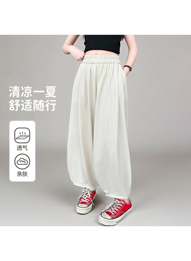 Bumblebee Girls' Summer Mosquito-repellent Pants 2025 New Fashion Thin Casual Loose Boho Palazzo Pants For Big Kids - Image 2