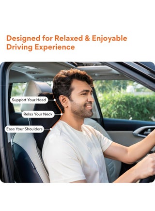 FOVERA Car Neck Rest Pillow | Memory Foam Neck Pillow for Car, Car Seat Head Rest Cushion for Neck & Cervical Support - Relieves Neck Pain (Medium, Black, Pack of 1) - view 5