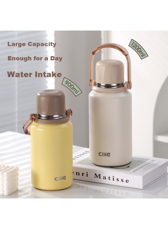 Cille Large Capacity Insulated Outdoor Tea Bottle 316 Stainless Steel Portable Student Straw Cup Double Drinking Water Bottle For Men And Women - Image 4
