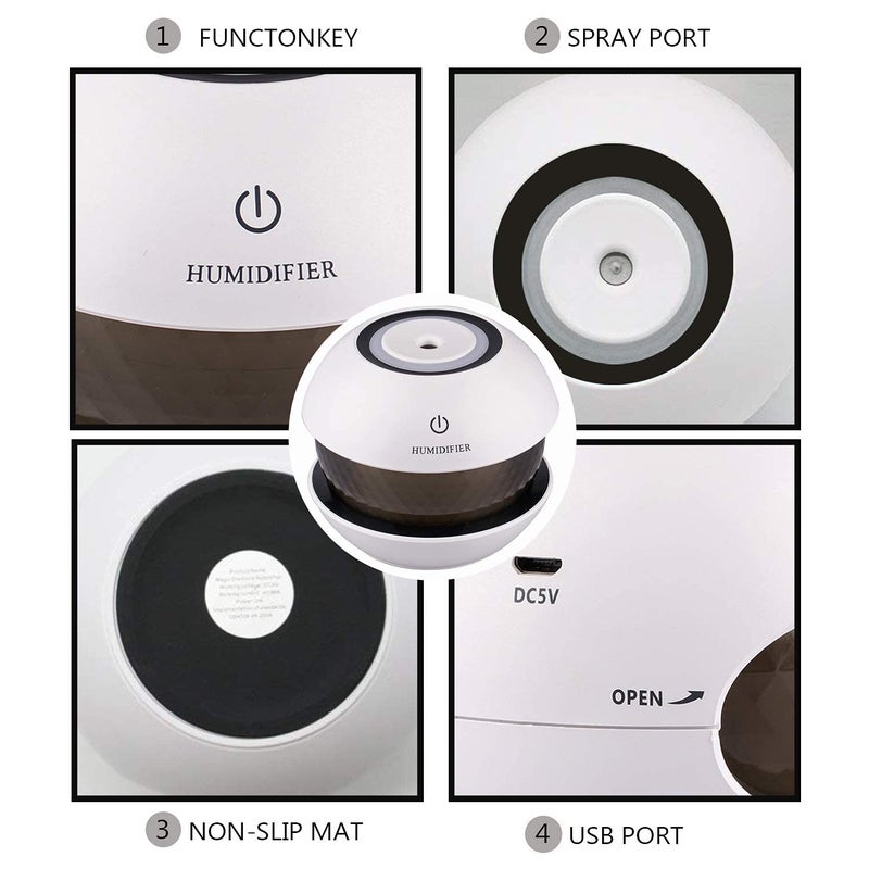 PATTAR Ultrasonic Humidifiers Essential Oil Diffuser Aroma Air Humidifier with Colorful Magic Diamond Ultrasonic Humidifier for Car Office - Image 4
