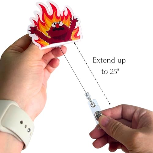 YJ PREMIUMS 7pc Funny Badge Reel Retractable for Nurse, Teachers, Nurses, Office Workers & Nursing | Cute Cool ID Tag Card Holder Clips for Doctor Student for Men & Women Lanyard Supplies Accessories (Meme) - Image 3