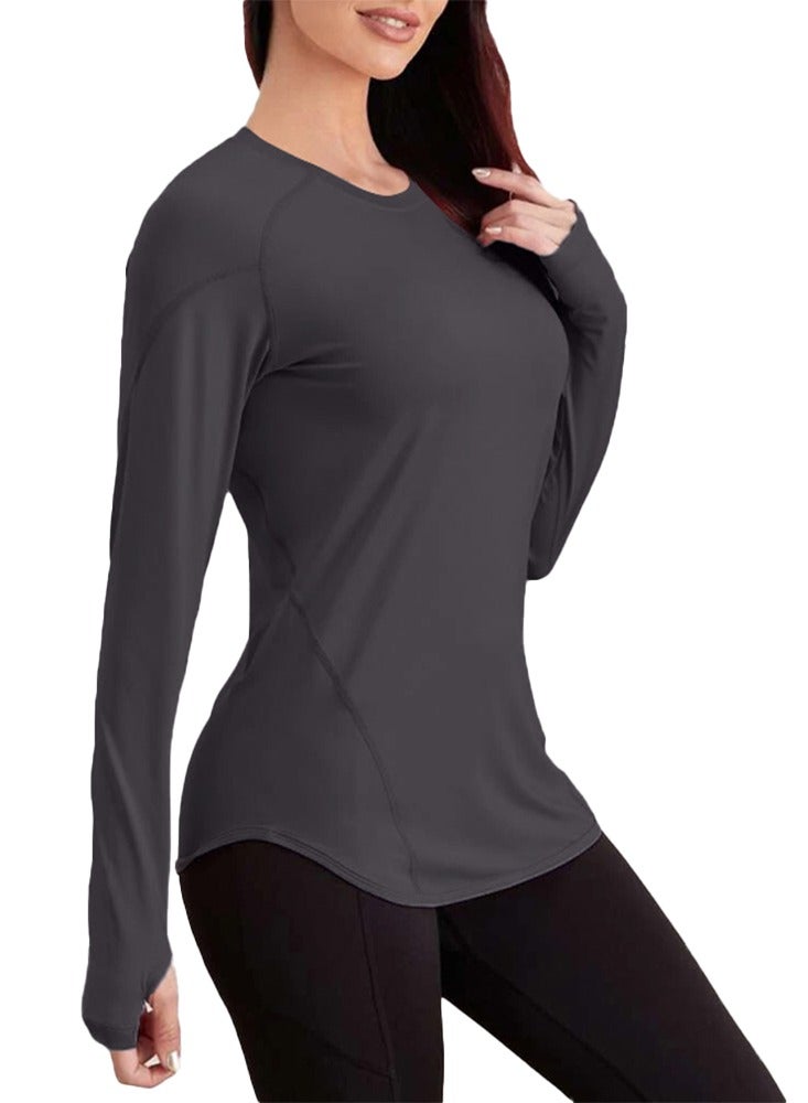Nileton Sport top curved Hem long sleeves - Sport T-shirt Crew Neck - Image 1