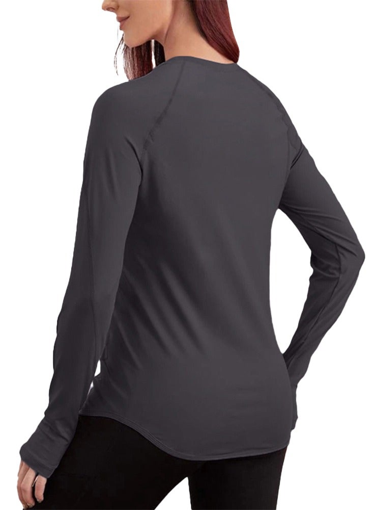 Nileton Sport top curved Hem long sleeves - Sport T-shirt Crew Neck - Image 2