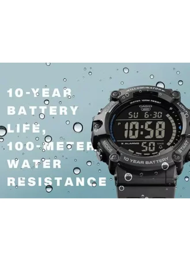 CASIO Men's Digital Display Watch With Black Resin Strap - AE-1500WH-1AVDF