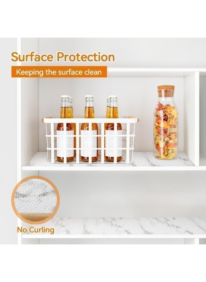 بطانة رفوف رخامية لخزائن المطبخ، حصيرة بطانة أدراج غير لاصقة، بطانة خزائن مقاومة للماء والانزلاق، بطانات ثلاجة قابلة للغسل، حصيرة أدراج زخرفية لرفوف المطبخ وغرفة الطعام، حصائر مقاومة للرطوبة والزيت لتنظيم التخزين (30×300 سم) - Image 3