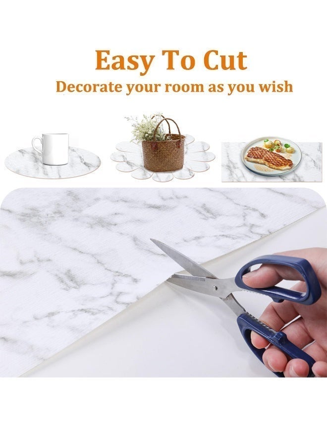 بطانة رفوف رخامية لخزائن المطبخ، حصيرة بطانة أدراج غير لاصقة، بطانة خزائن مقاومة للماء والانزلاق، بطانات ثلاجة قابلة للغسل، حصيرة أدراج زخرفية لرفوف المطبخ وغرفة الطعام، حصائر مقاومة للرطوبة والزيت لتنظيم التخزين (30×300 سم) - Image 5