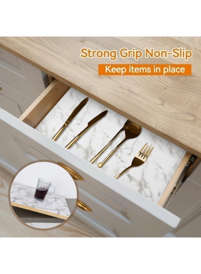 Kitchen Cabinets Liner, Non Adhesive Drawer Shelf Liner Mat, Waterproof Non Slip Cabinet Liner,Washable Refrigerator Liners, Decorative Drawer Mat for Kitchen Dining Shelve Moisture proof Oil-Proof Mats for Storage Organization (Marble,30×300 cm) - Image 2