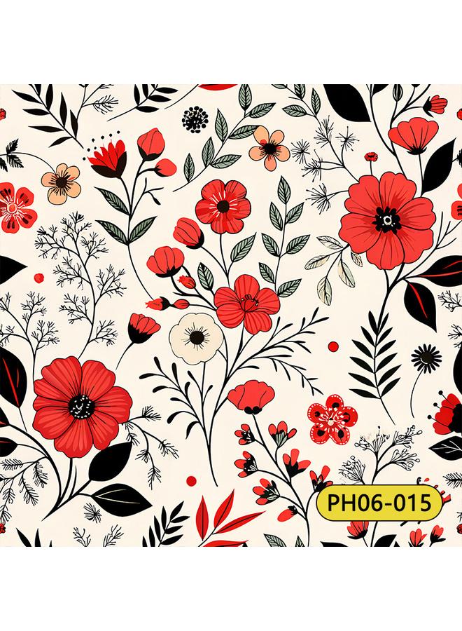 Bluejw Wallpaper Wall Stickers Plant Flower TV Background Wall Decoration High Sense Wallpaper Self-adhesive Flower Wallpaper - Image 1