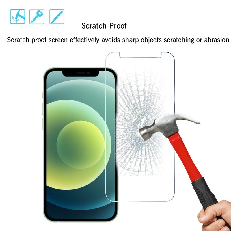 Ailun 2 Pack Screen Protector Compatible for iPhone 12 [6.1 inch] + 2 Pack Camera Lens Protector,Tempered Glass Film,[9H Hardness] - HD - Image 5