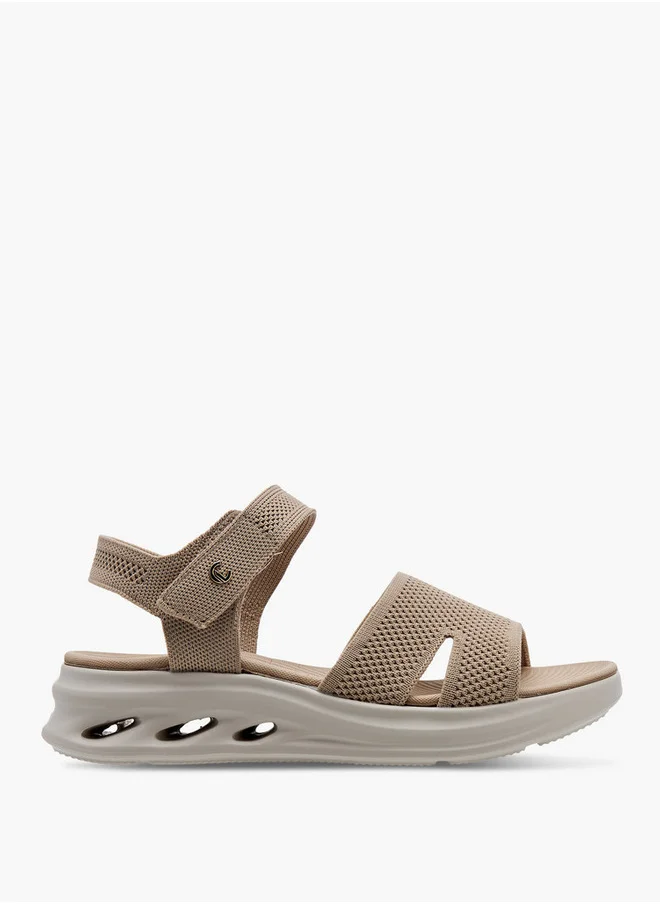 Le Confort Women's FlyknTextured Cross Strap Sandals with Hook and Loop Closure