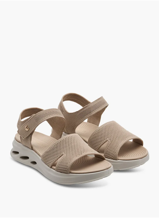 Le Confort Women's FlyknTextured Cross Strap Sandals with Hook and Loop Closure